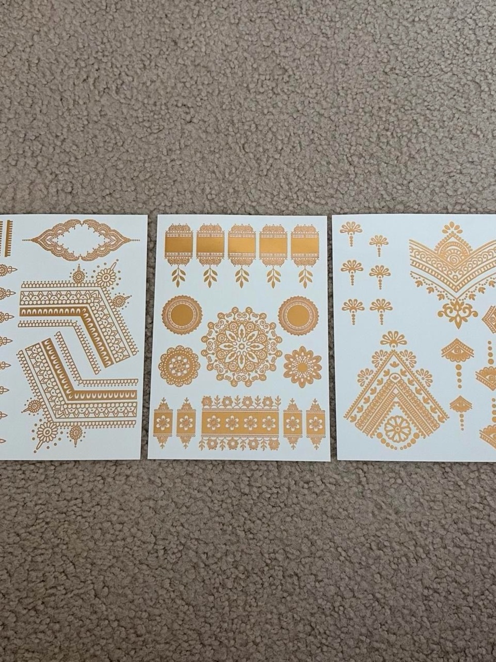 Gold Henna-Inspired Decorative Sticker Set - Home Design